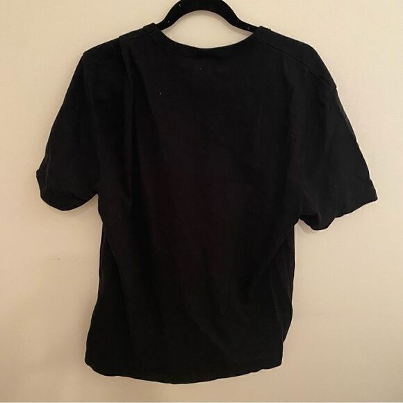 CHAMPION Logo Cotton T-Shirt in Black • sz L Large - Picture 2 of 6